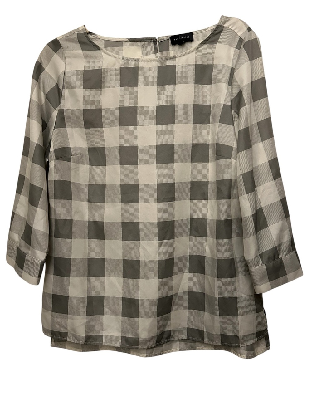 The Limited Gray‎ & white Checkered Blouse Size Medium lightweight
